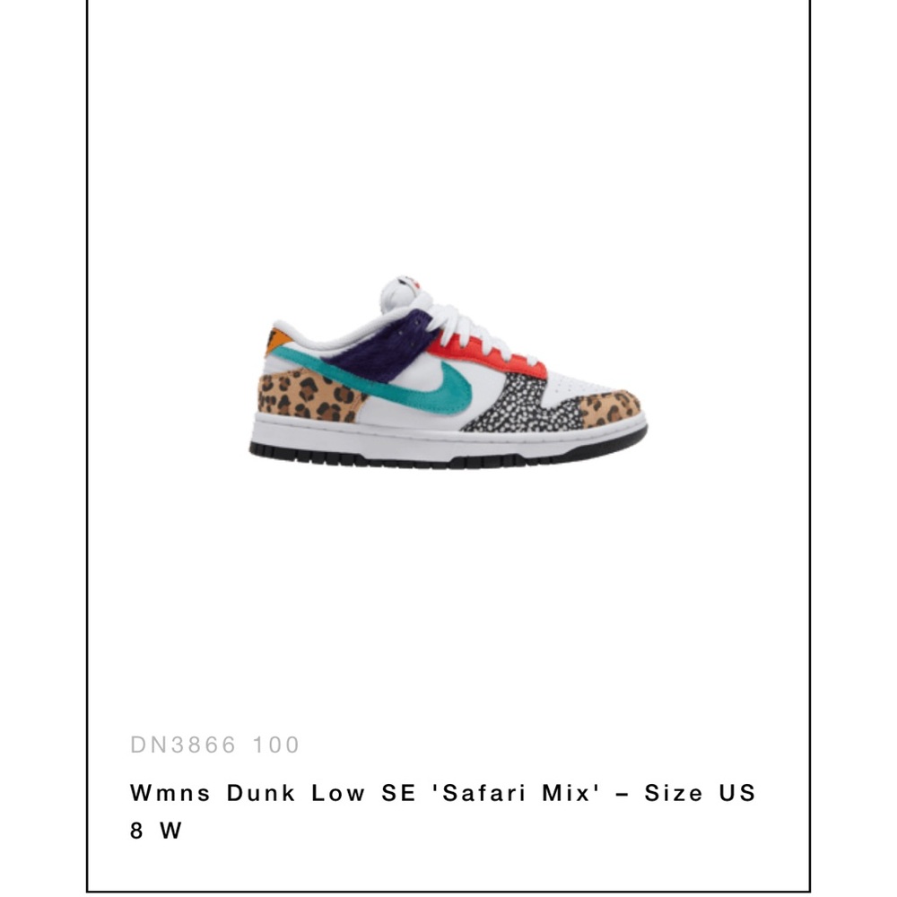 Womens Dunk Low SE 'Safari Mix' – Size US 8 W